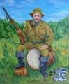Humorous portrait of the "Hunter"<br />
(2011, oil on canvas; 60х50сm)