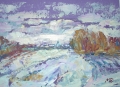 First Snow<br />
(2006; colored cardboard, oil, 10x15cm)