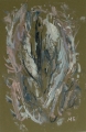 Дерево в снегу<br />
(2004г; цветной картон, масло; 15х10см)