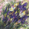 "Irises"<br />
(2004, oil on cardboard; 15х15сm)
