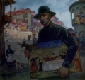 "Meeting with Pirosmani"<br />
(1985; oil on canvas; 100х110сm)