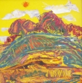 "Мango grove"<br />
(1997, colored oil on cardboard, 11,5x11,5cm)