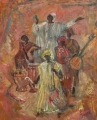 "Musicians"<br />
(1995, oil on canvas; 50x40cm)