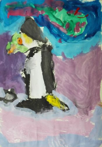 БаркаловаНастя_20160206_Пингвин и северное сияние
